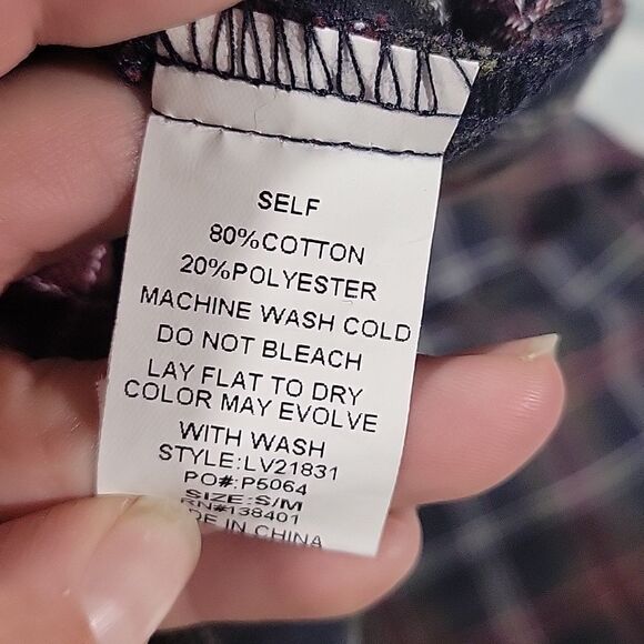 L Love Plaid Shirt/Top sz Small/Medium - Picture 6 of 6